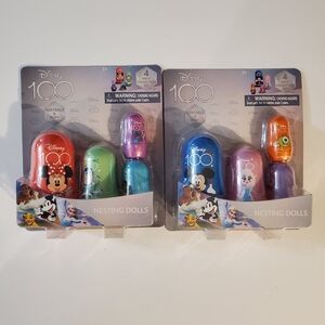 2 Sets of Disney 100th Anniversary Collectible Nesting Dolls